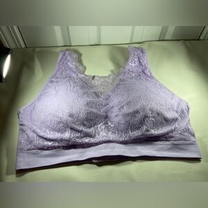 Lace Wireless Bralette - Lavender Size 3X
